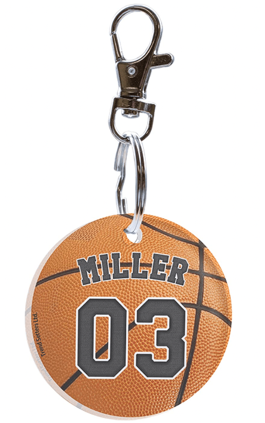 Personalized basketball keychain