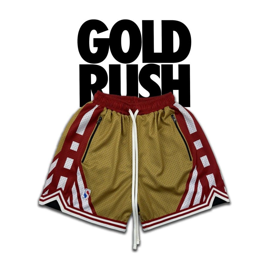 Gold rush basketball shorts