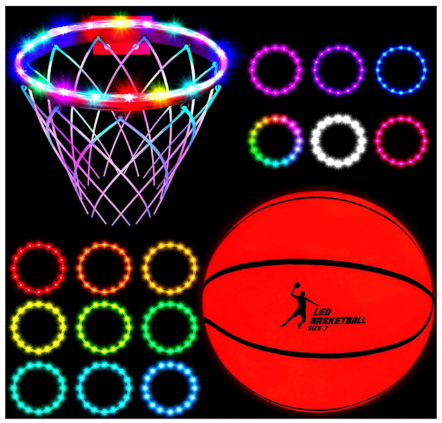 Basketball hoop lights