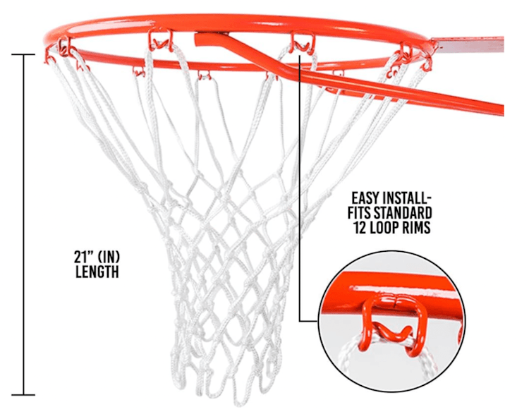 heavy white basketball net
