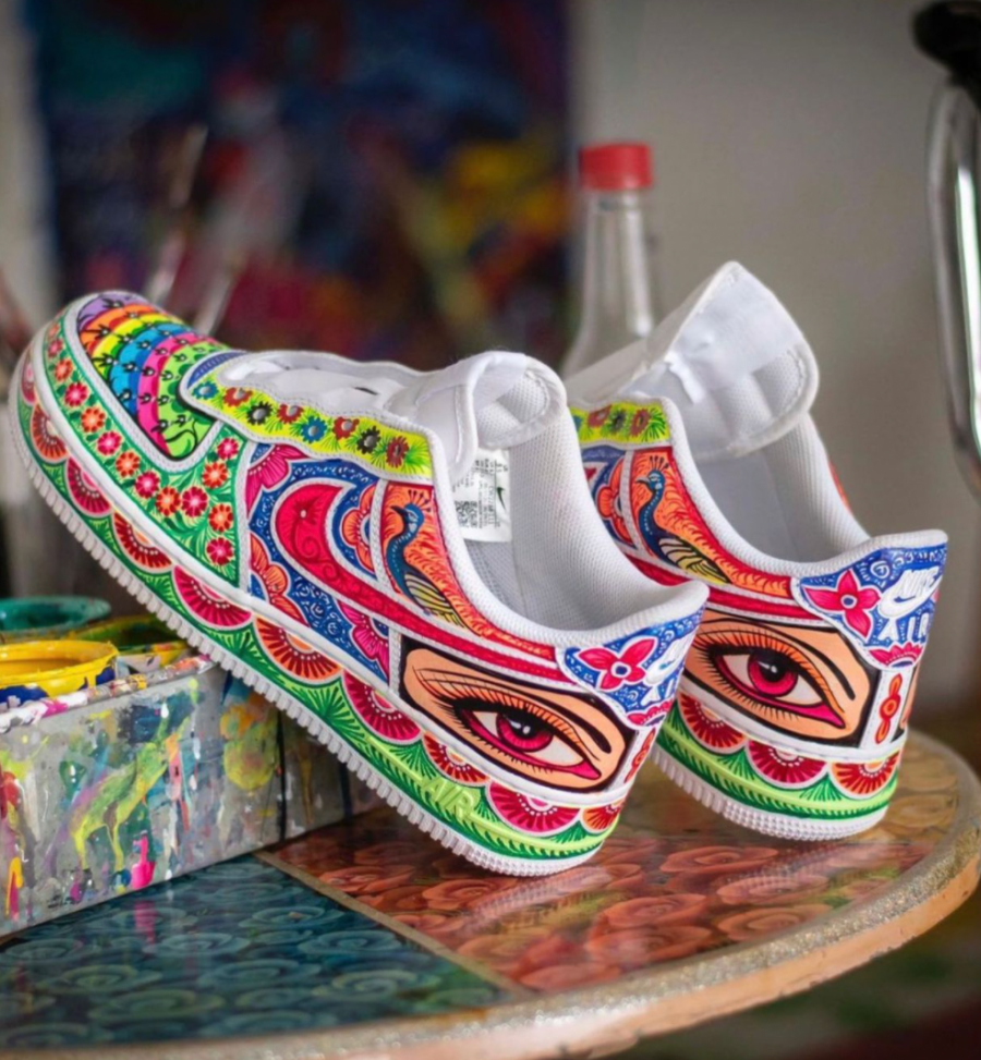 Stencils on Nikes- Handing Painting with Stencils- Featuring KicksbyEmma 