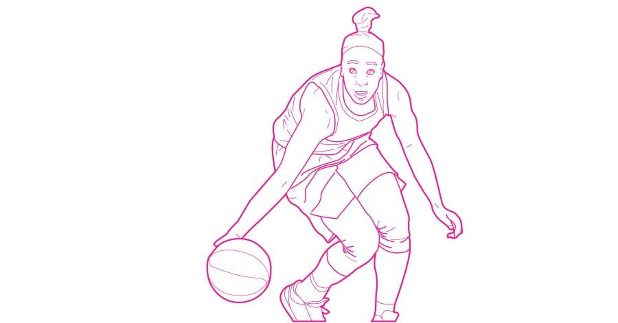 Jewel LLoyd free coloring book page for WNBA from Queen Ballers Club