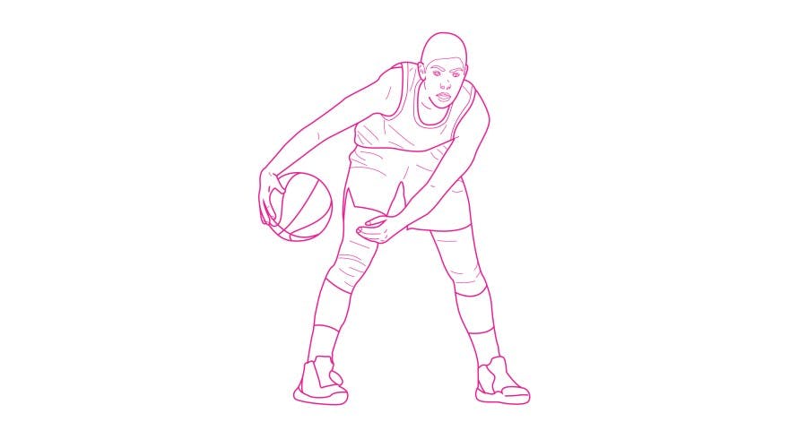 Kelsey Plum free WNBA coloring book page from Queen Ballers Club