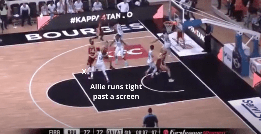 Allie runs tight past a screen in this Allie Quigley highlight
