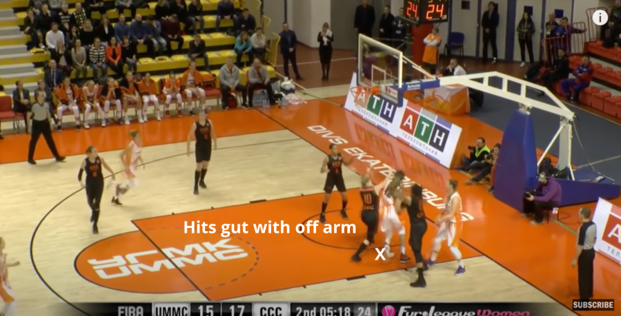 Brittney Griner hits the defense in the gut