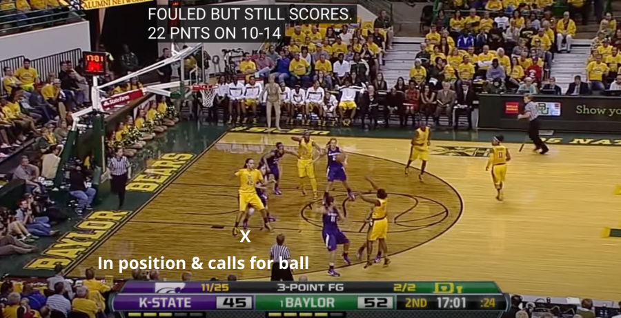 Brittney Griner calls for the ball with her feet planted