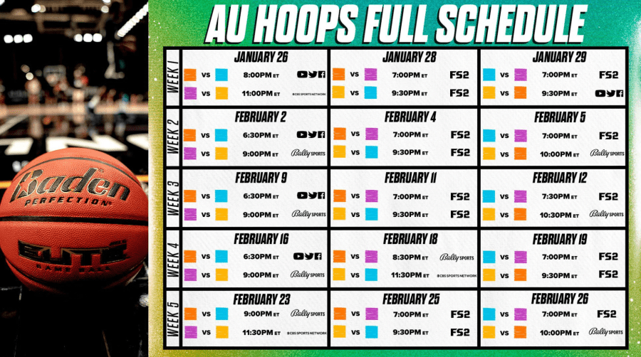 AU Hoops full TV schedule