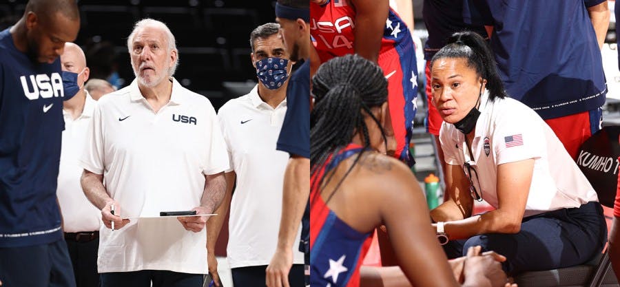 Dawn Staley coaching at the 2021 Olympics in Tokyo