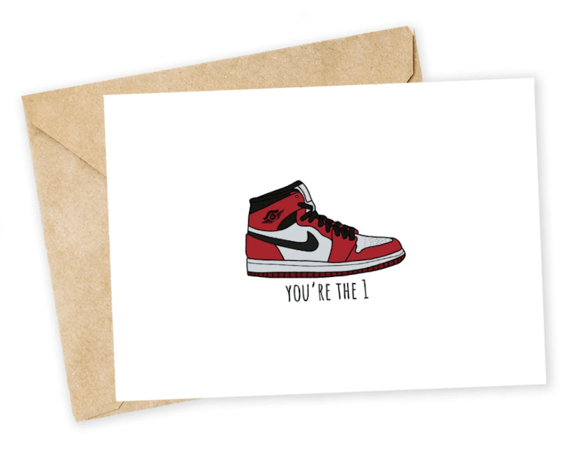 Sneakerhead Valentine's Day card for basketball players