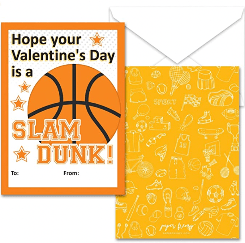 Basketball card set for Valentine's Day