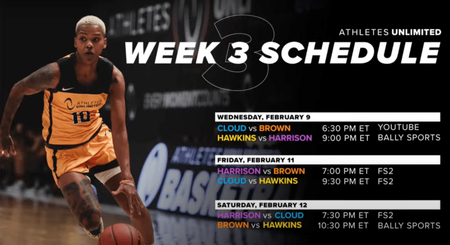 Athletes Unlimited week 3 schedule