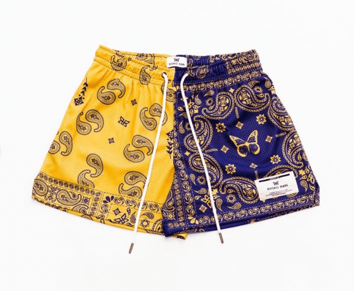 Mamba Collection by Ryoko Rain yellow and purple bandana shorts
