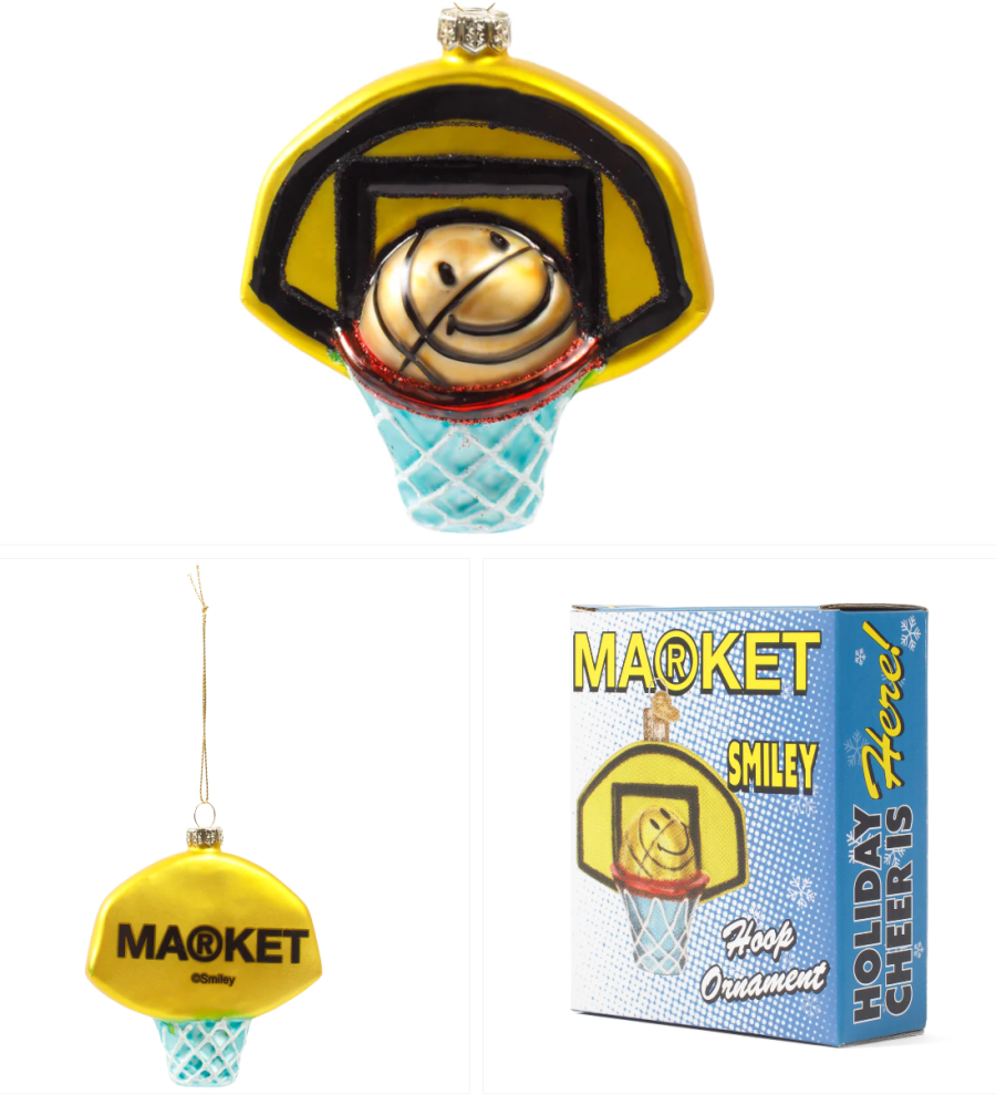 Smiley basketball hoop ornament