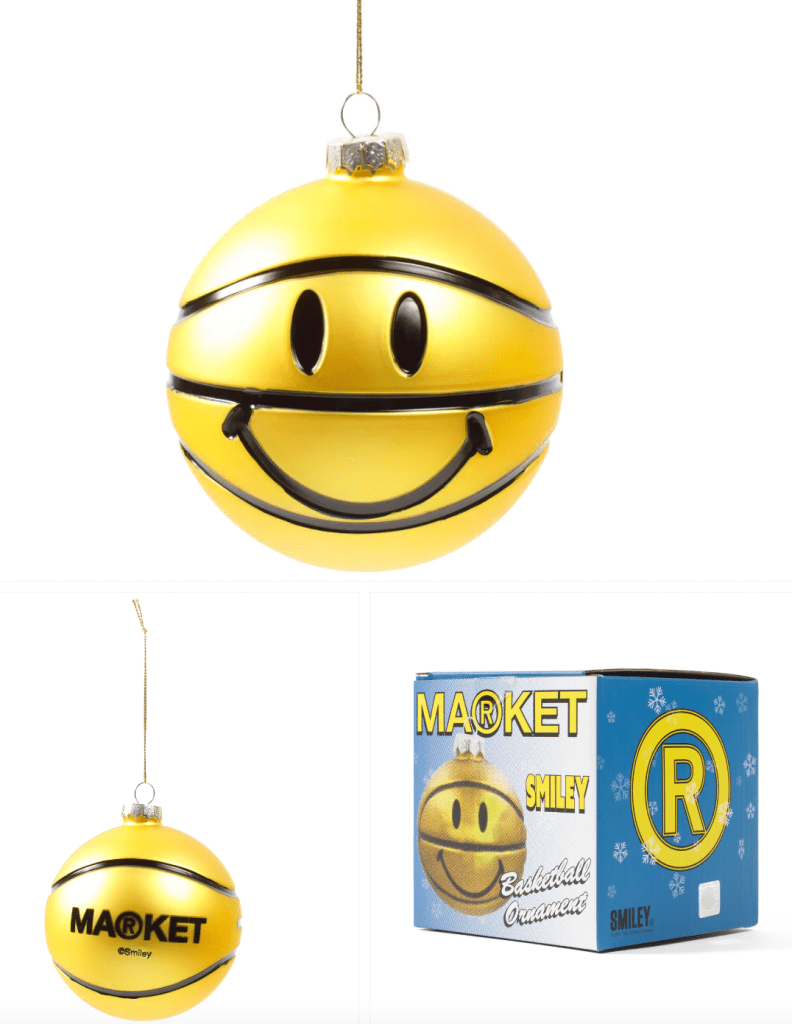 Smiley basketball ornament