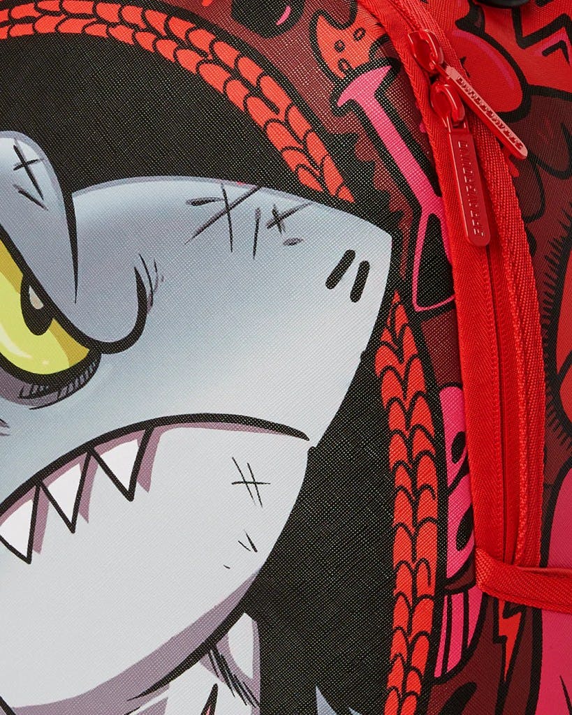 Shark face on book bag
