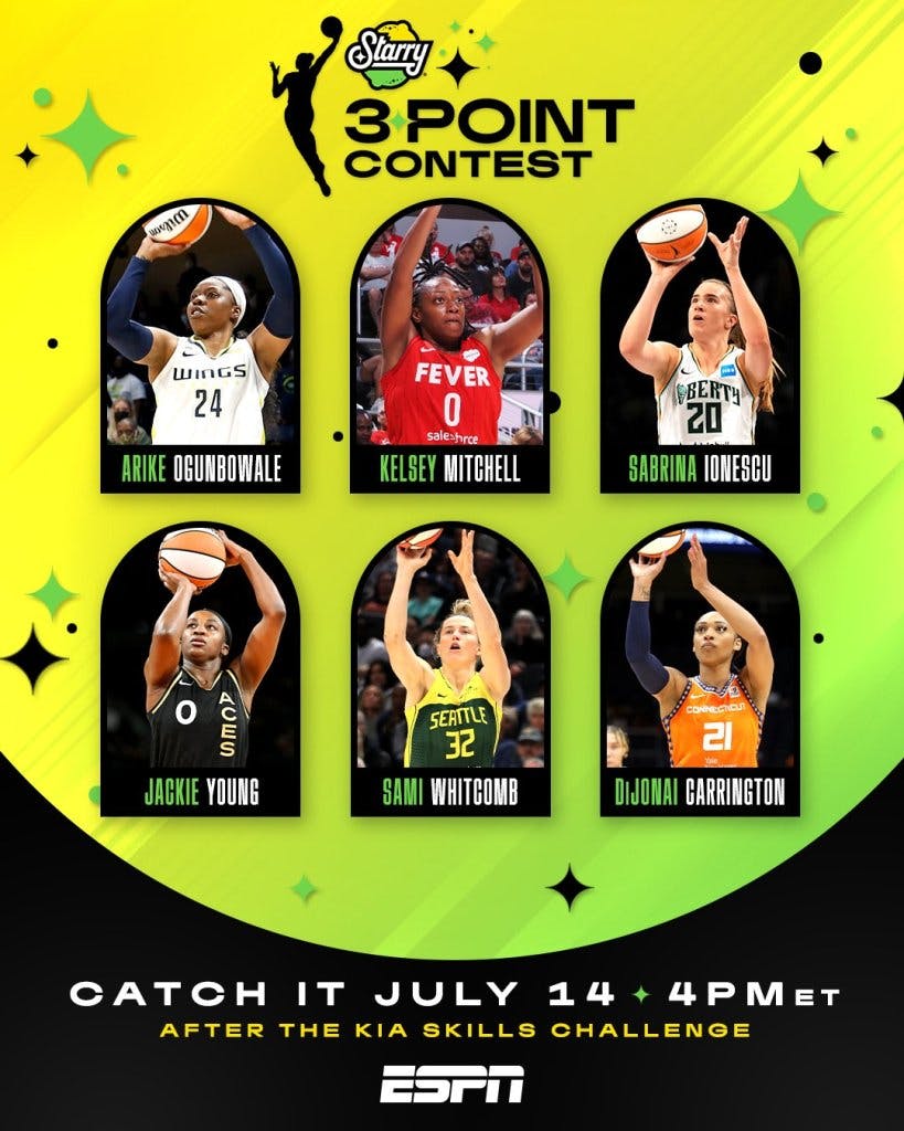 Starry 3 point shooting contest for wnba all star