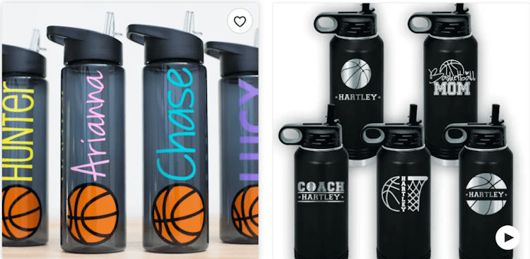 Personalized basketball water bottle