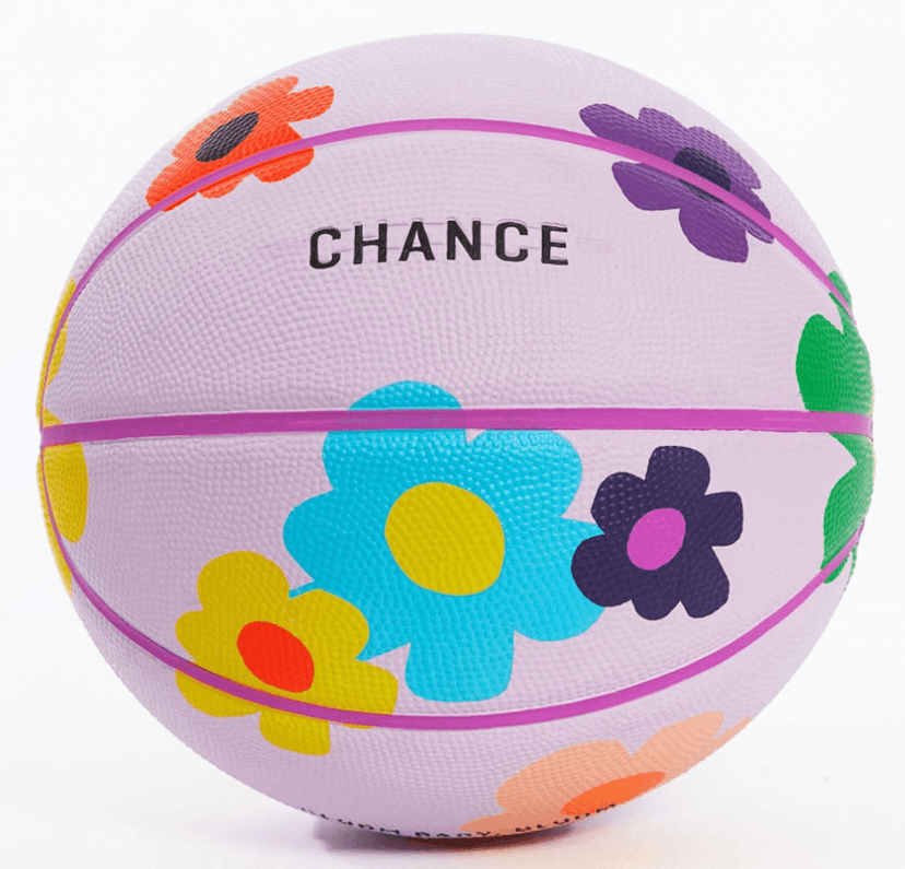 Chance light purple basketball with colorful flowers