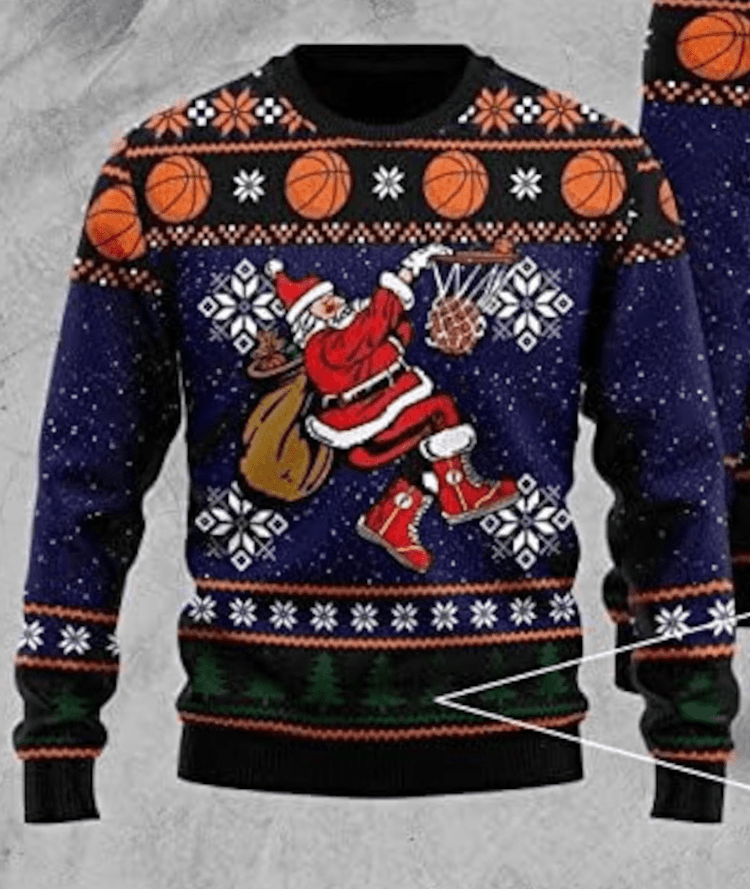 Blue Santa Dunking Sweater