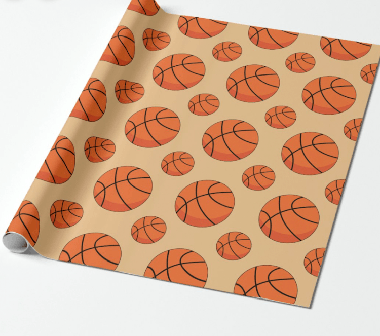 Basketball repeating pattern on light brown