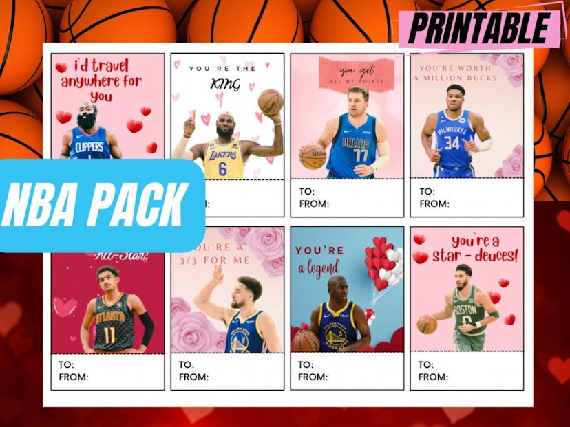 NBA valentine's day cards