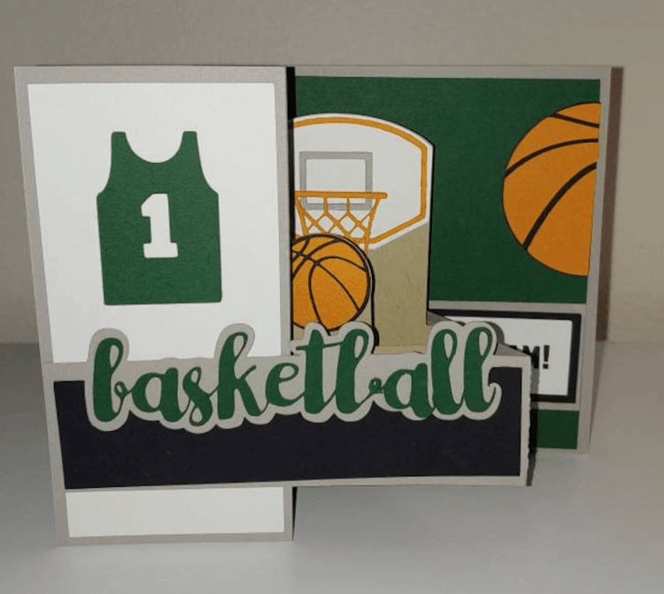 Pop up basketball net card